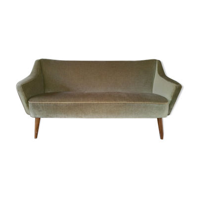 Canapé années 50 60 velour vert