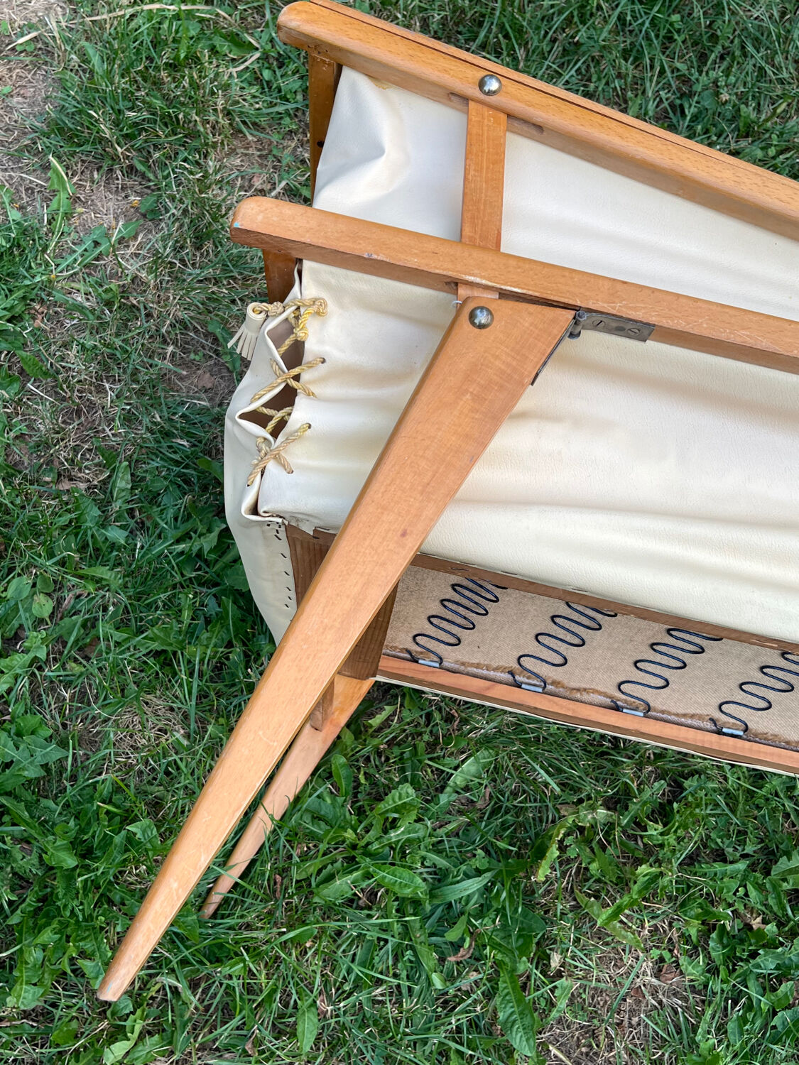 Wooden designer travel cot