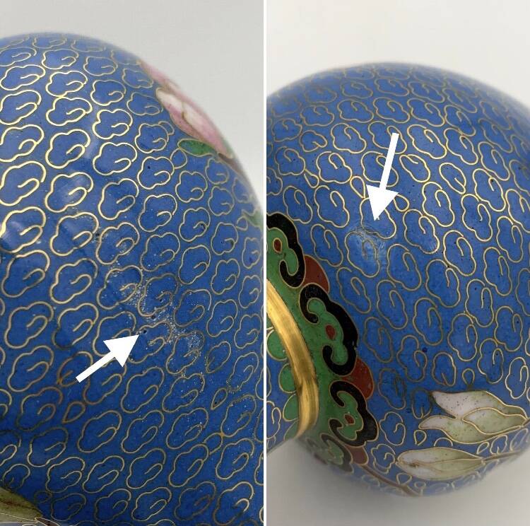 Deux vases vintage émail cloisonné chinois - années 1970-1980