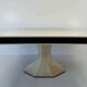 Table carrée de style Art déco italien en parchemin et laque noire, années 1980
