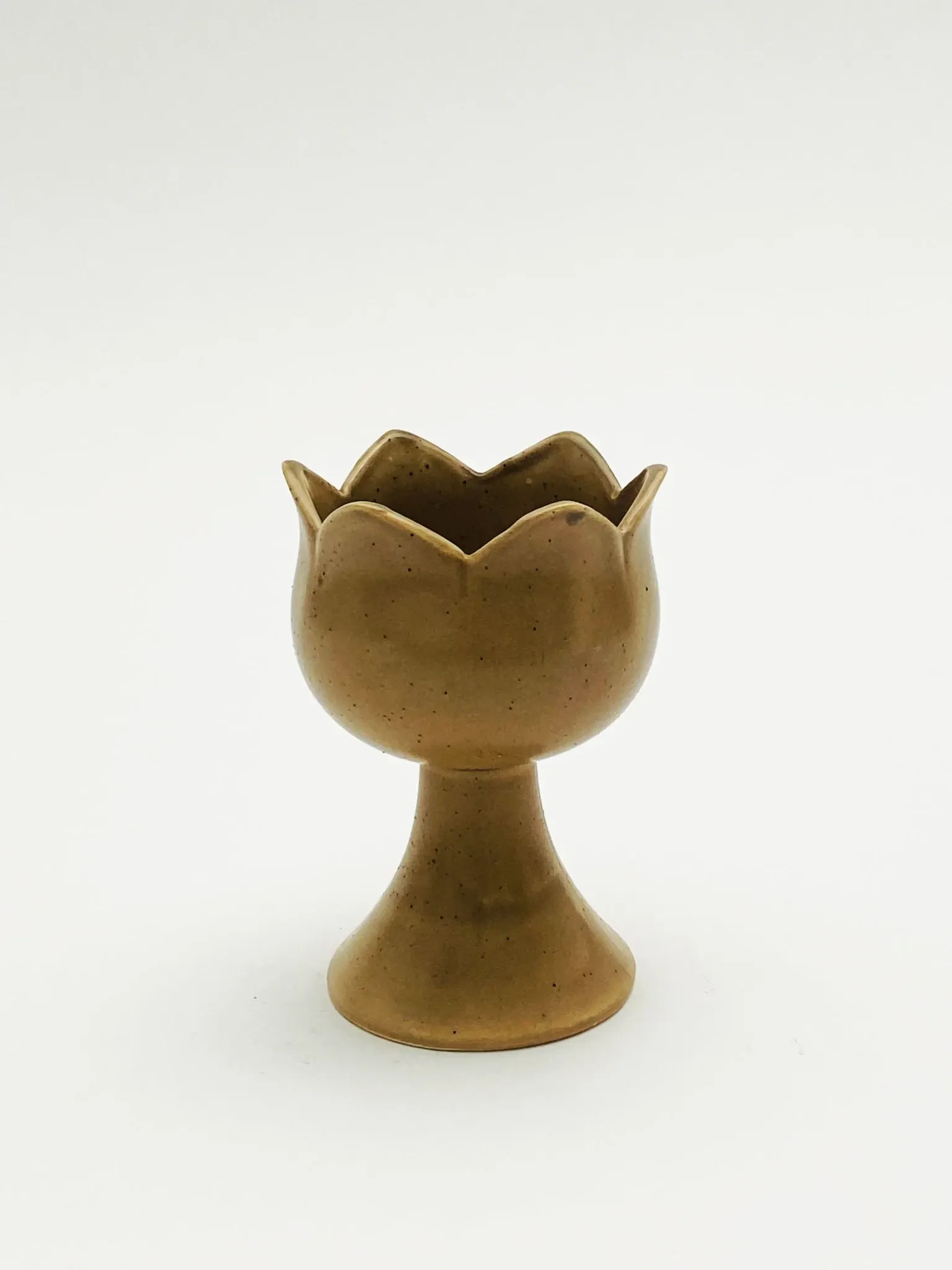 Bougeoir tulipe en grès