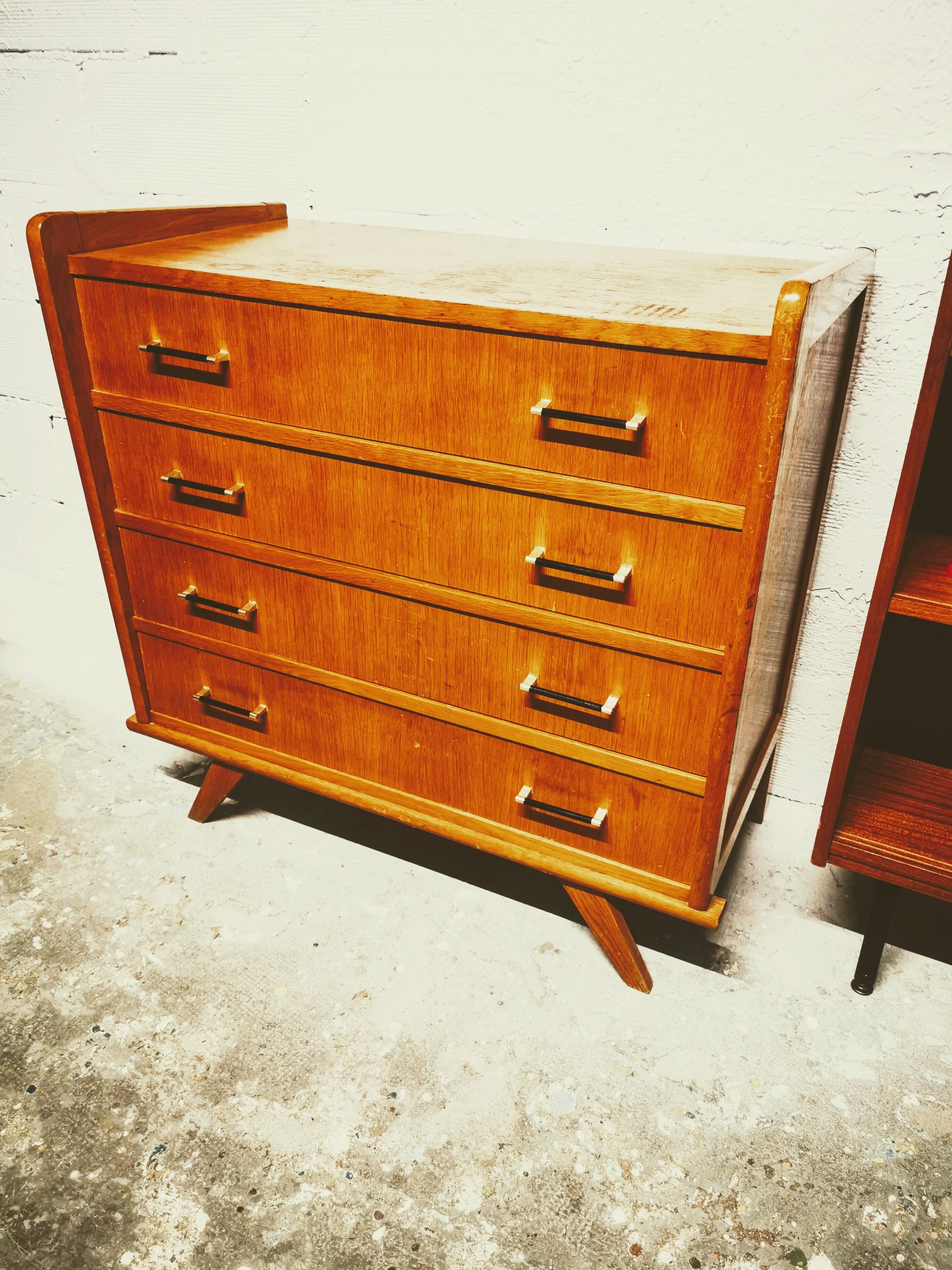 Vintage chest of drawers with compass feet