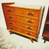 Vintage chest of drawers with compass feet