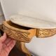 Console Demi Lune Gold Wood White Carrara Marble Louis XVI Classic Style