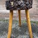 pair of rustic tripod farm stools 1950 brutalist wooden vintage French stool