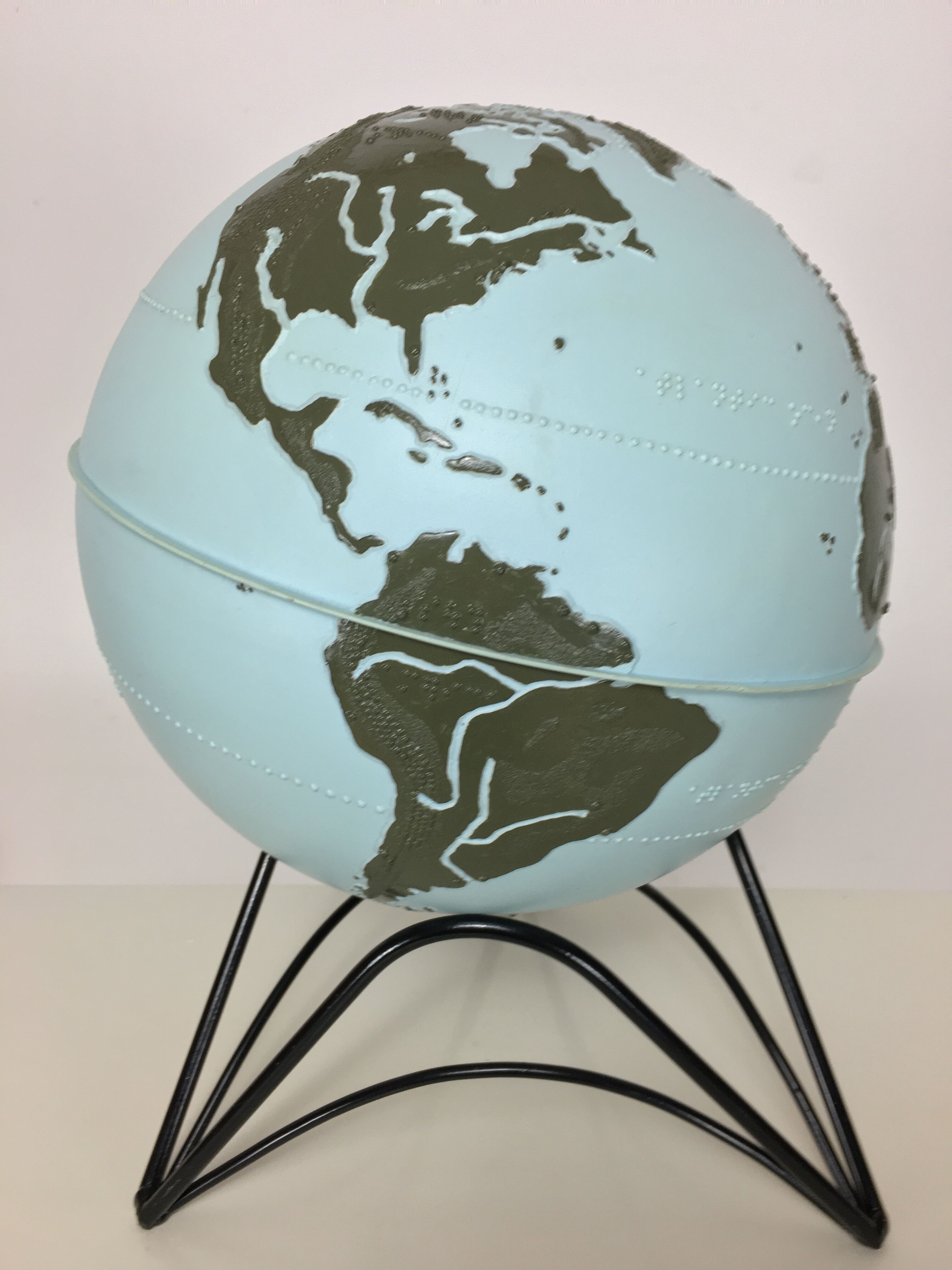 Earth globe in vintage Braille for the visually impaired