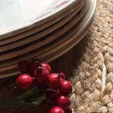 Old flat plates in red and green