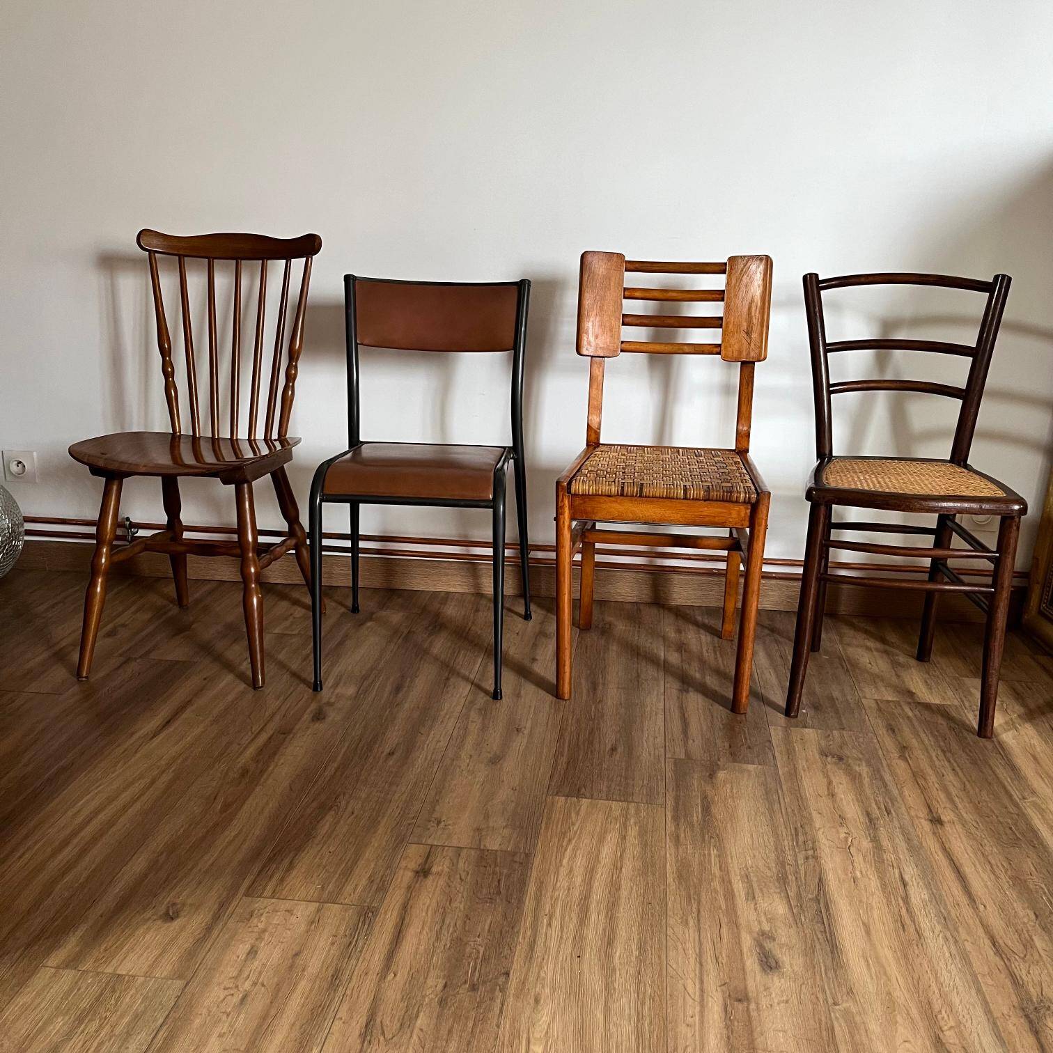 Set of 4 mismatched chairs