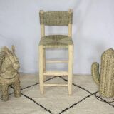 Lemon wood high chair - Moroccan handcrafted bar stool bohemian boho decor