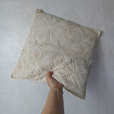Vintage ecru crochet cushions