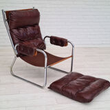 Années 70, design danois, chaise longue, cuir, état d’origine