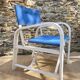 Folding canvas armchair by the sea La Baule 1960s