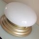 Ceiling lamp globe in white opaline and gold metal art deco style