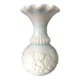 Pale blue floral opaline soliflore vase floral decoration