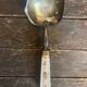 Old Silver-Plated Metal Serving Spoon + Porcelain Handle