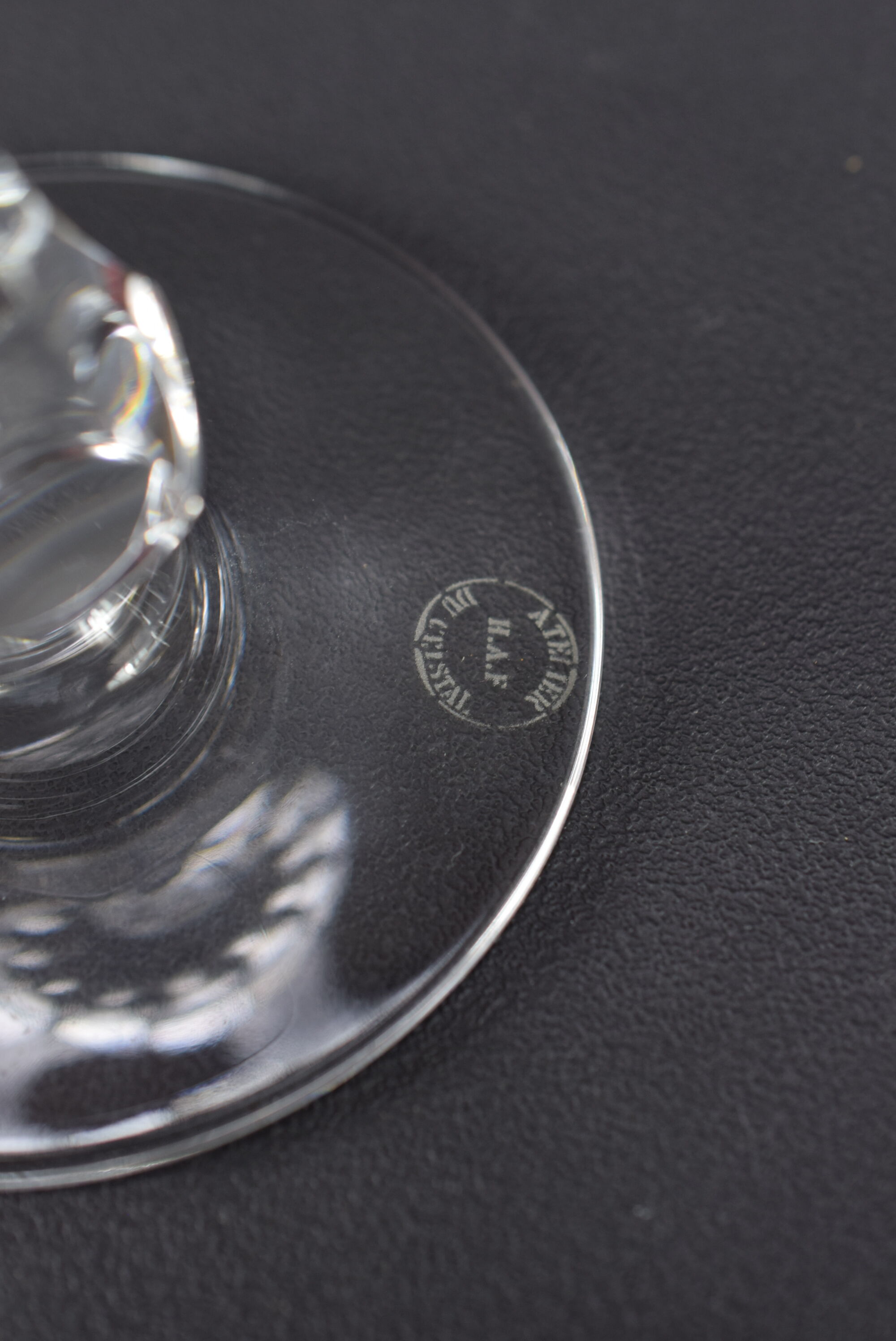 Service of 6 wine glasses and crystal carafe crystal workshop