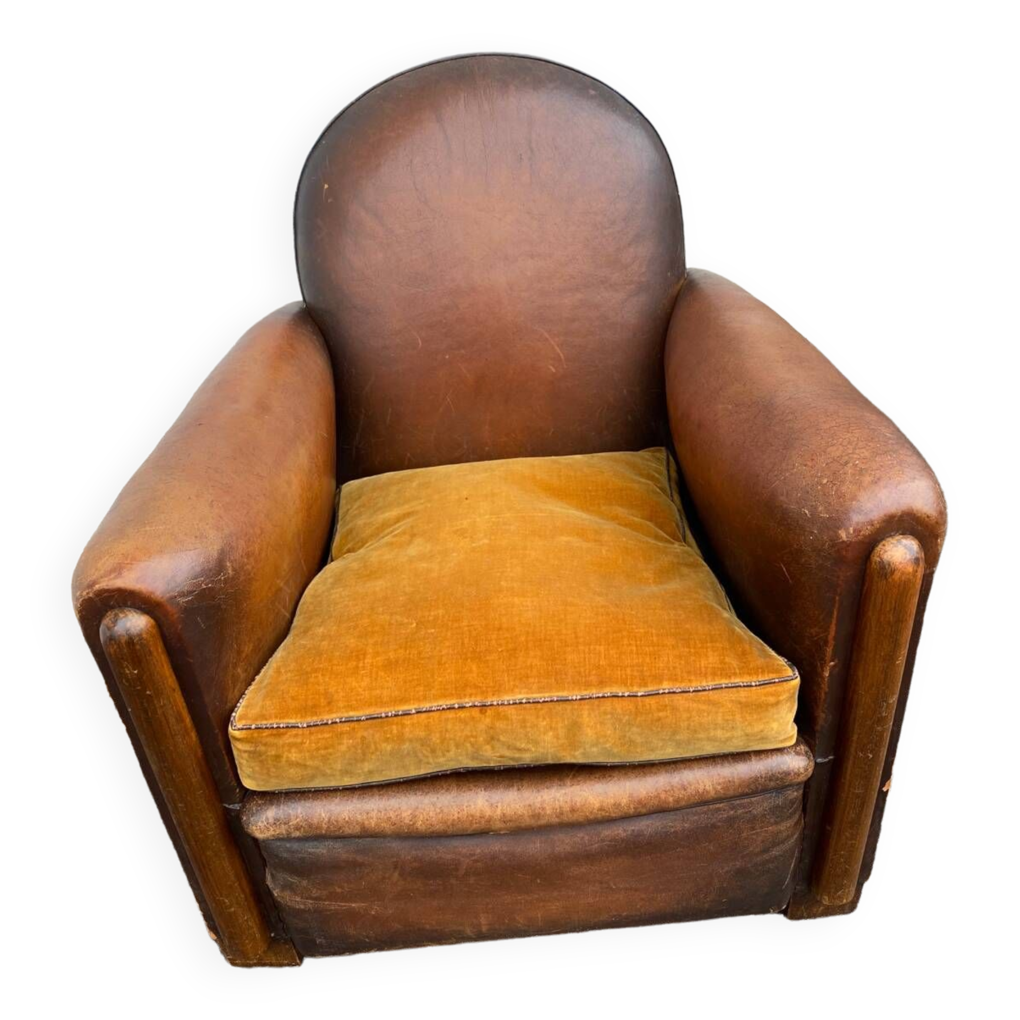 Leather club chair