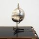 Metal table lamp with triangular glass light on tripod stand, 1970s.