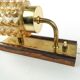 Postmodernist wall lamp, brass, walnut, glass, Germany, 1970s