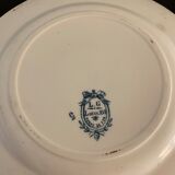 10 plates in old blue earthenware Terre de Fer Léon Graves model Louis XVI 20th century