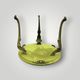 Vintage side table in green resin and gilded cast iron - boudoir spirit
