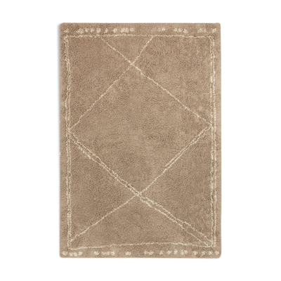 Tapis berbere 150 x 200 cm marron motif ecru
