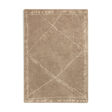 Berber rug 150 x 200 cm brown with ecru pattern