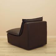 Brown leather armchair, Italian design, 1960s, production: Italy