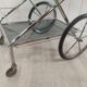 Rolling service, chrome and smoked glass
