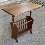 Magazine rack document holder in solid dark oak satin wood