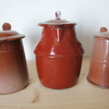 Trio de pots à lait émaillés