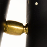 Pair of Italian chandeliers in brass and metal lacquered black