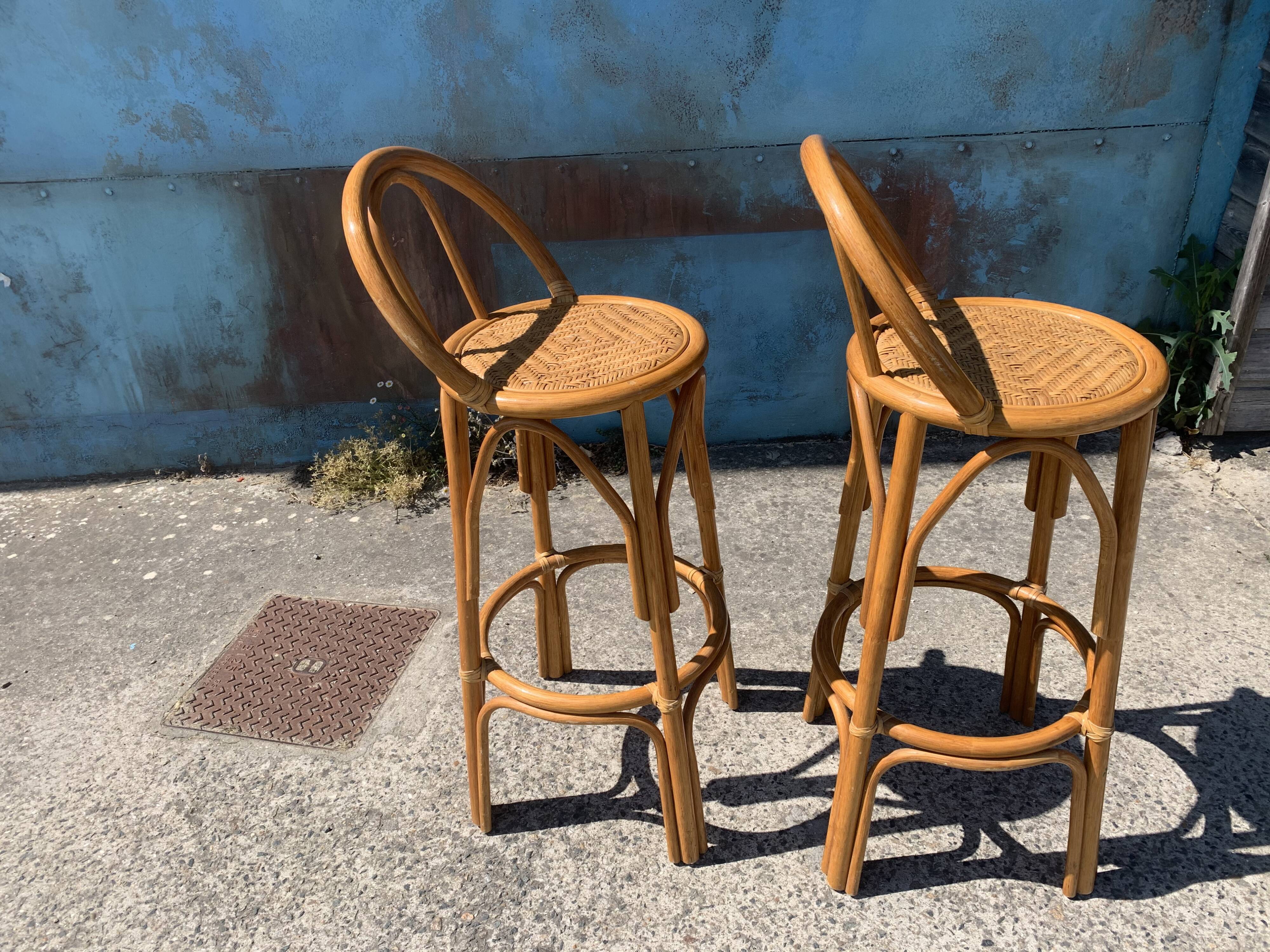 Rattan bar stools