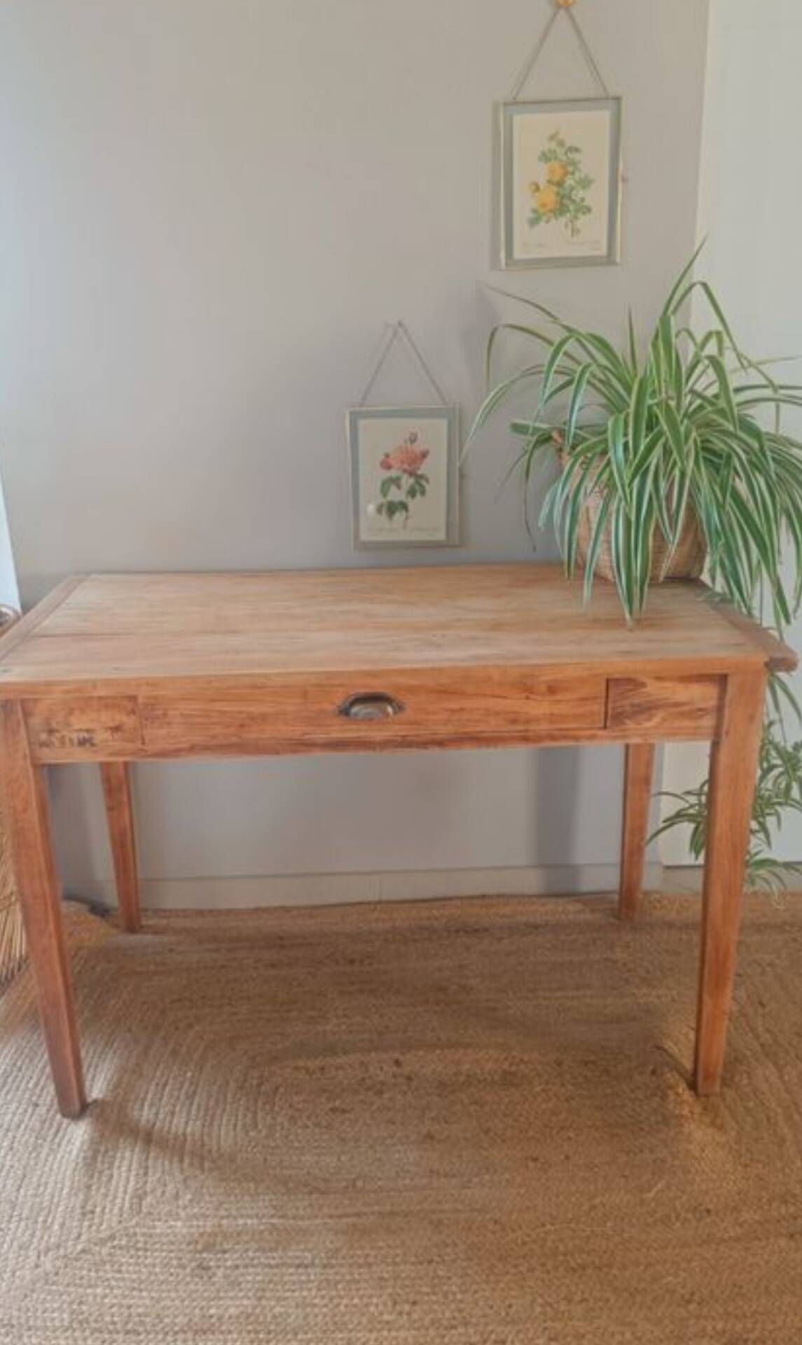 Old wooden table with drawer – Vintage desk