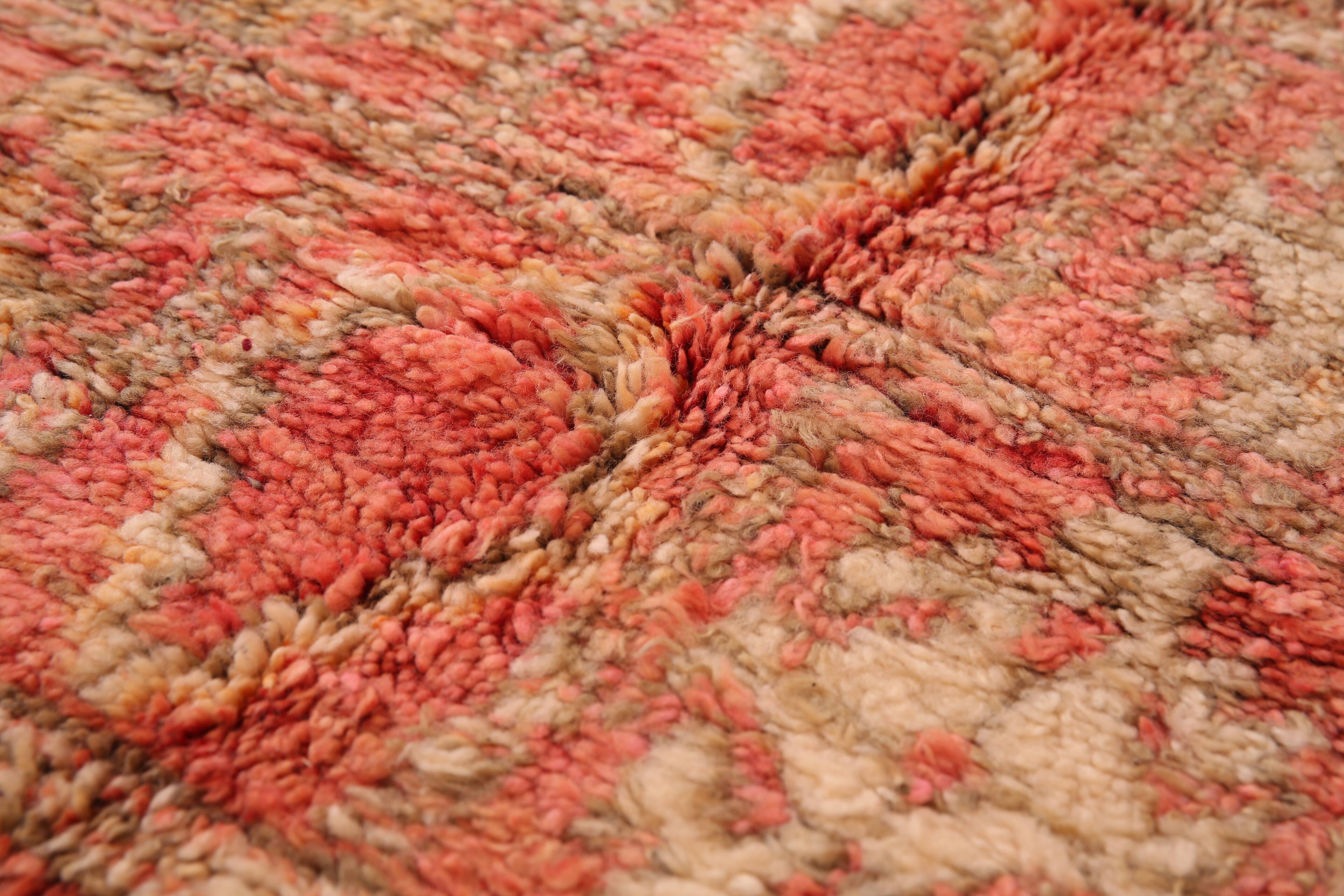Peach Vintage Moroccan Rug 176 x 287 cm, Berber Wool Rug, Handmade Boho Rug