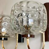 Vintage brass and glass wall sconces