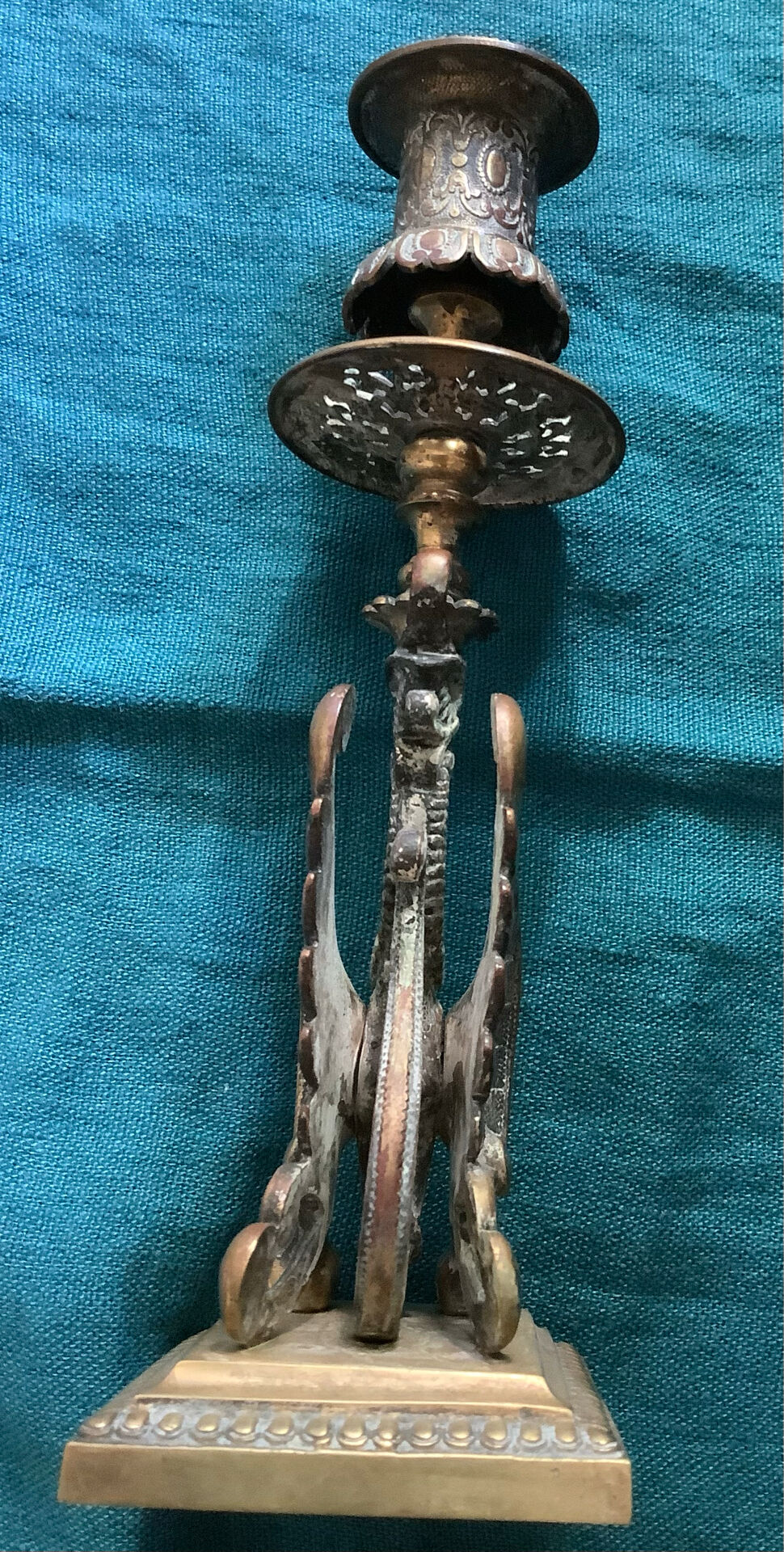 Chandelier ancien Bronze doré Dragon ailé