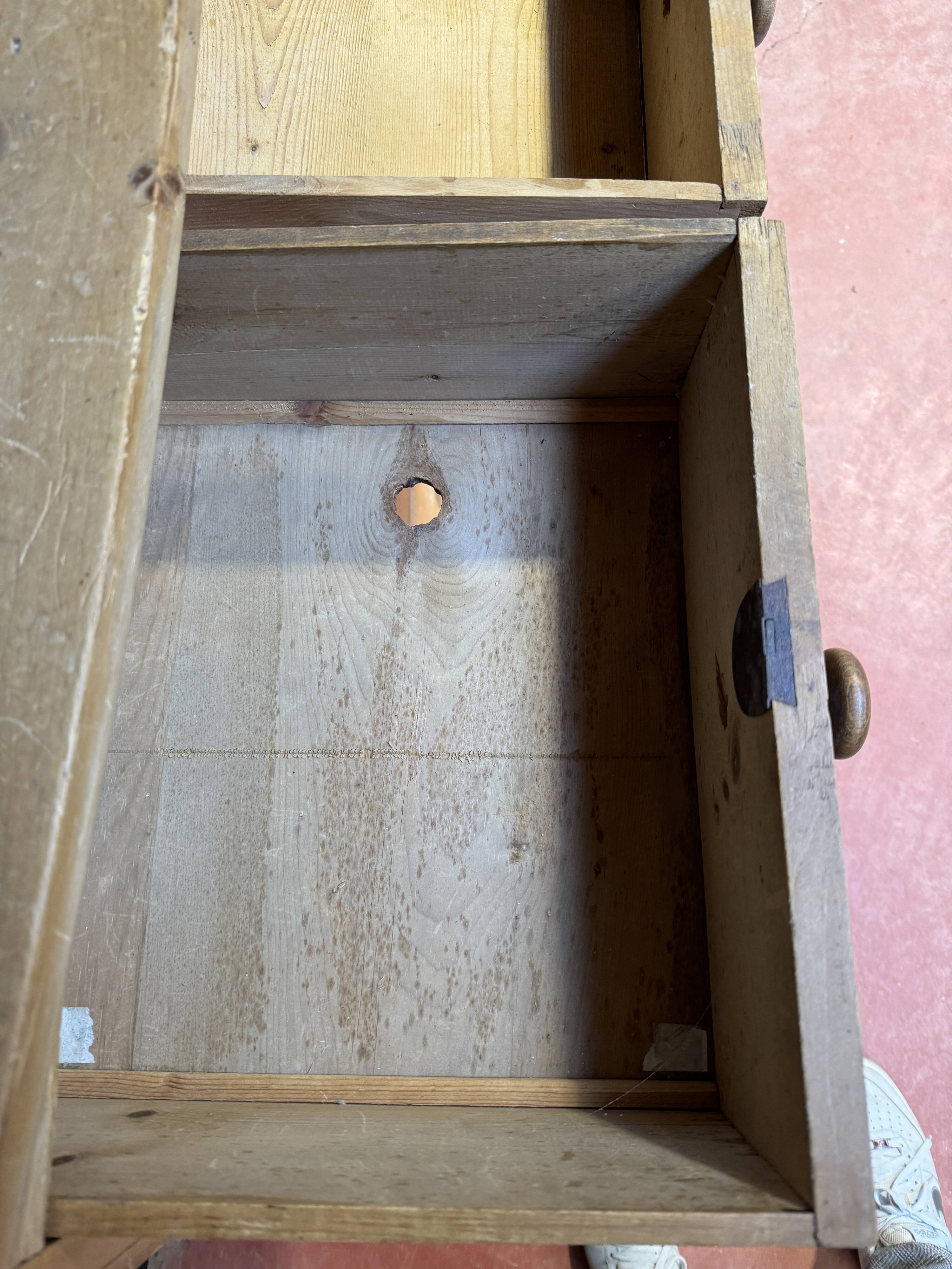 English pine chest of drawers