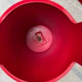 Red German umbrella stand in mid-century modern space style, 1960s.