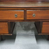Bureau ancien en merisier et cuir vert