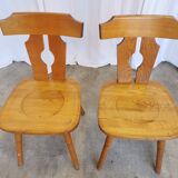 Set of 2 Vintage Wooden Tyrolean Dining Chairs by Ruko Sessel Alois Koller