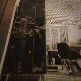 Black and gold lacquered Sanibloc furniture in the style of Maison Jansen, 1970