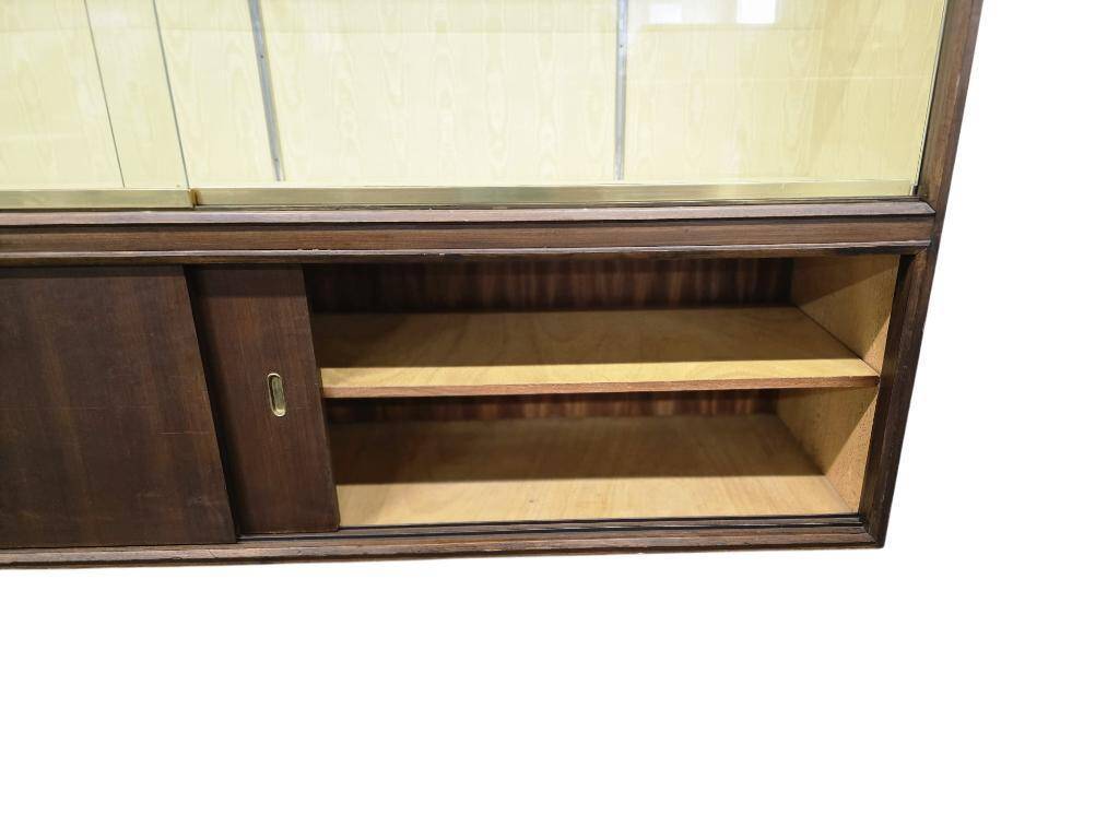 XL vintage wooden display cabinet / sideboard / wall cupboard