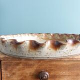 Pie and quiche mold dish in Puisaye stoneware signed Jean-Pierre Prud'homme