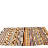 Tapis bohème multicolor en laine, charme artisanal d’Anatolie, 138x226Cm