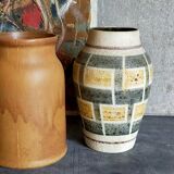 Vase droit en grès émaillé Français vintage