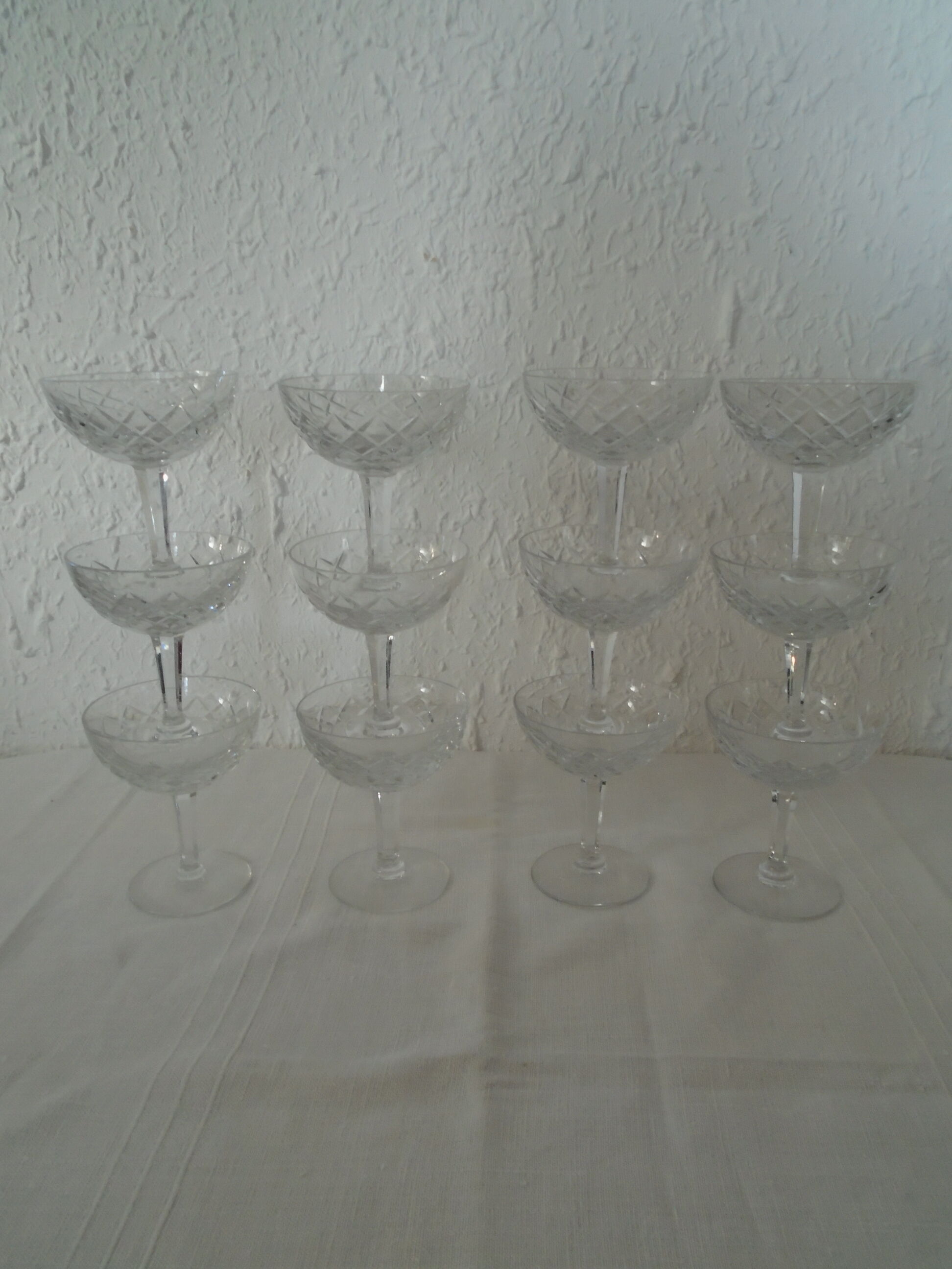 12 Crystal champagne cups cut very beautiful quality
