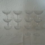 12 Crystal champagne cups cut very beautiful quality