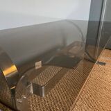 Chrome and smoked glass coffee table from the 70s