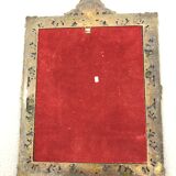 Vintage wall mirror t brass frame, italy, 1950 s